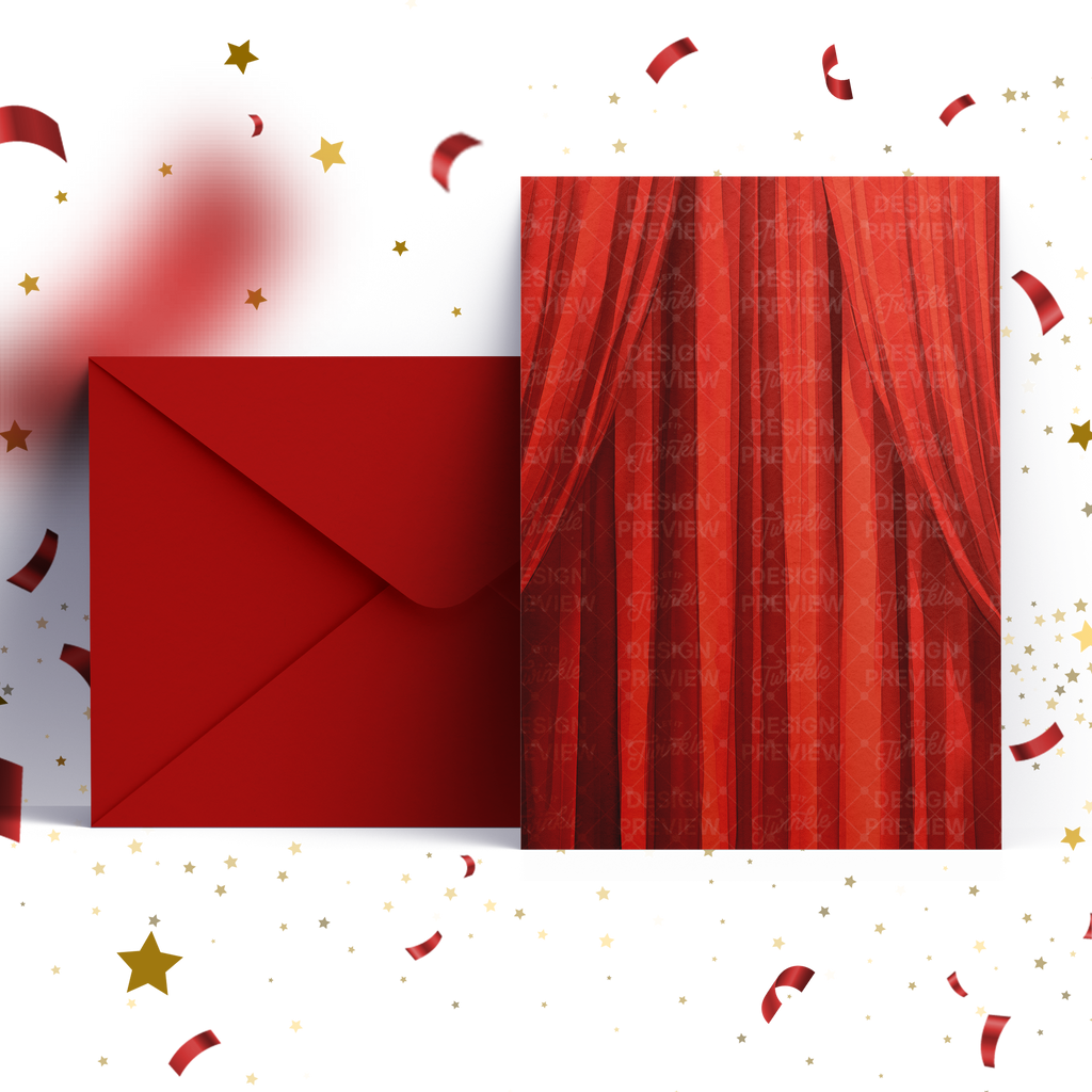 Movie Night Birthday Invitation Template • Editable Canva Invitation • Red & Gold