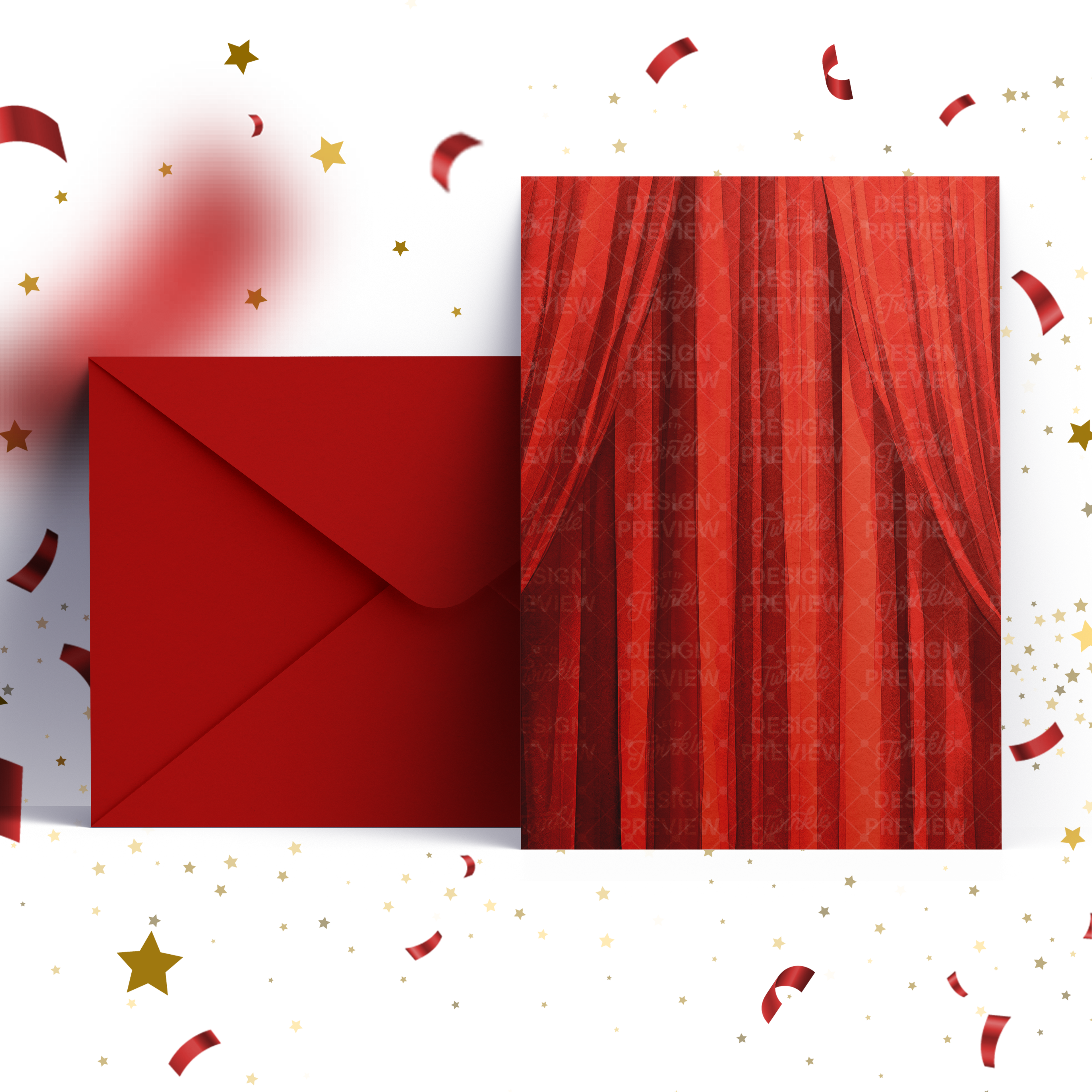 Movie Night Birthday Invitation Template • Editable Canva Invitation • Red & Gold