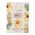 Aloha Birthday Invitation Template • Editable Canva Invitation • Yellow