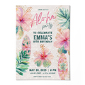 Aloha Birthday Invitation Template • Editable Canva Invitation • Pastel Pink