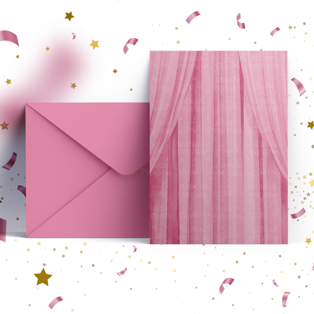 Movie Night Birthday Invitation Template • Editable Canva Invitation • Pink & Gold