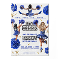 Let's Cheer Birthday Invitation Template • Editable Canva Invitation • Blue