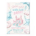 Poolparty-Geburtstagseinladung Beige & Gold