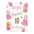 Cheerleader Birthday Invitation Template • Editable Canva Invitation • Pink & Gold