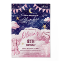 Schlafparty Geburtstagseinladung Lila & Pink