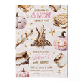 S'more Birthday Invitation Template • Editable Canva Invitation • Pink, Beige & Gold