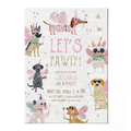 Let's Pawty Birthday Invitation Template • Editable Canva Invitation • Pink