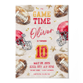 Football Birthday Invitation Template • Editable Canva Invitation • Red & Yellow
