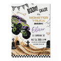 Monstertruck Geburtstagseinladung Lila & Blau