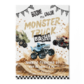 Monstertruck Geburtstagseinladung Lila & Blau