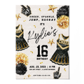 Cheerleader Birthday Invitation Template • Editable Canva Invitation • Black & Beige