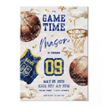 Basketball Geburtstagseinladung Blau & Gelb