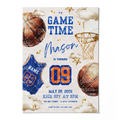 Basketball Geburtstagseinladung Blau & Gelb