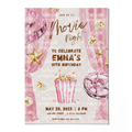 Movie Night Birthday Invitation Template • Editable Canva Invitation • Pink