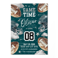 Football Birthday Invitation Template • Editable Canva Invitation • Dark Teal